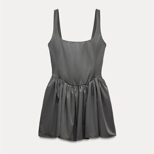 Sleeveless Grey Fit-and-Flare Dress
